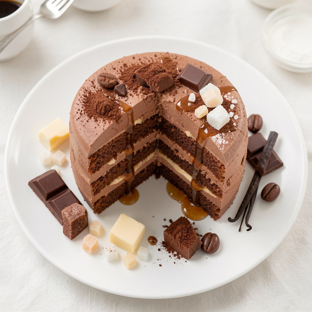 Tort z kremem kawowo- czekoladowym