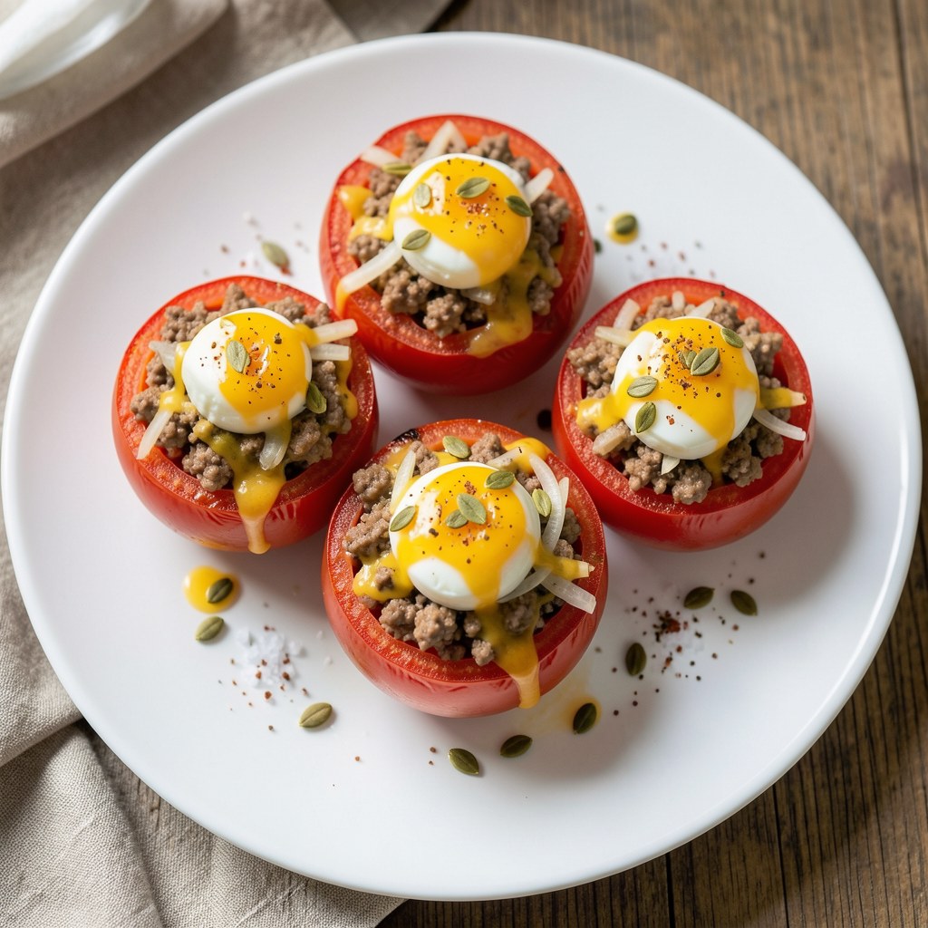 Pomidory z mięsnym farszem