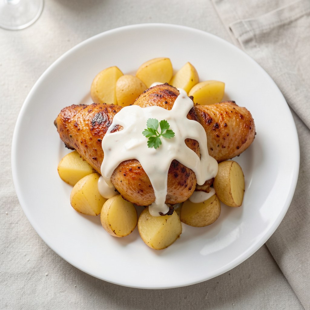 Podudzia kurczaka piecz z ziemniaczkami
