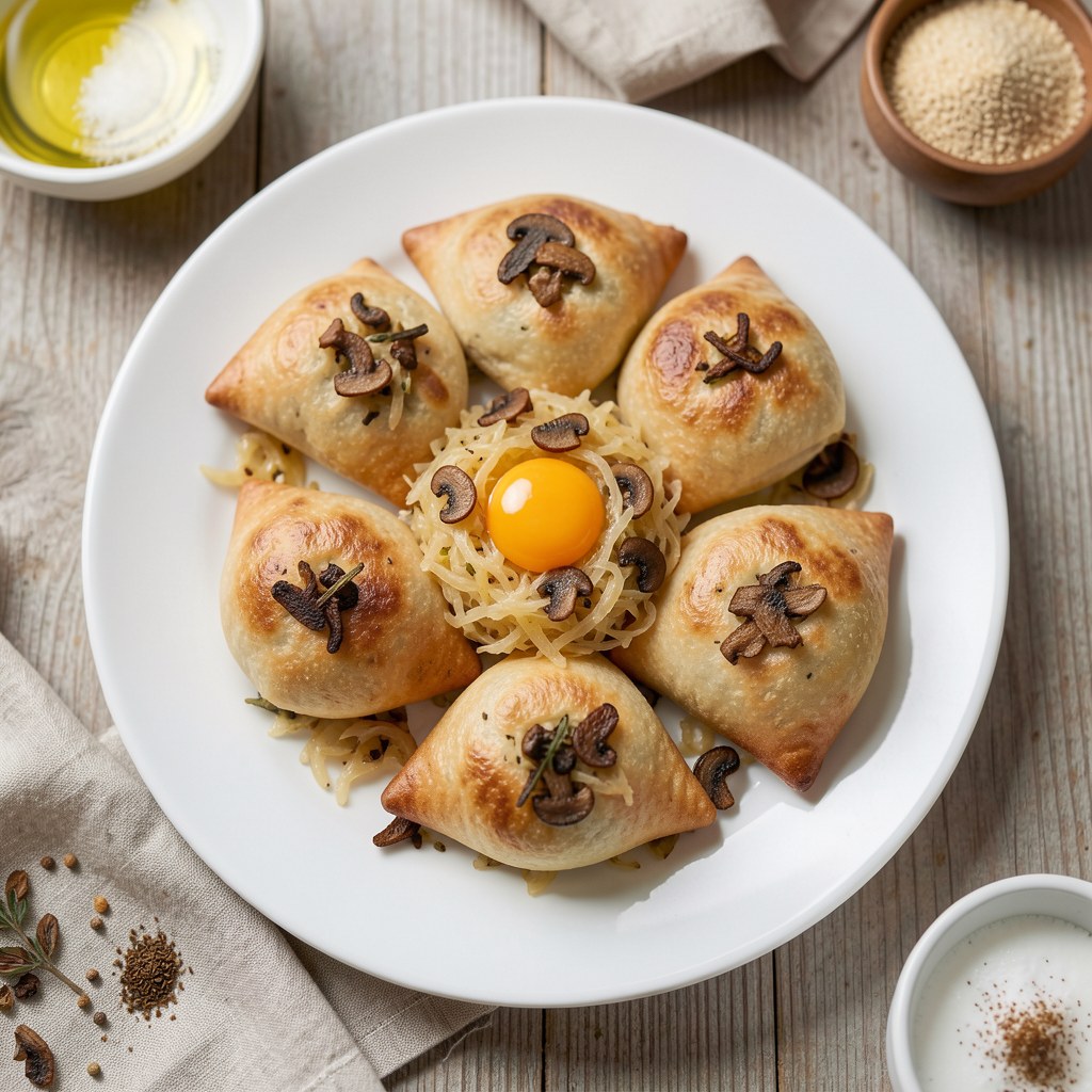 pierożki z kapustą i grzybami