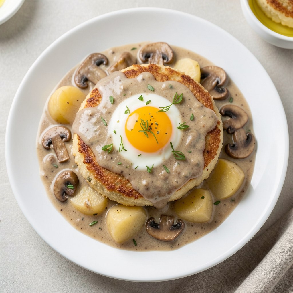 ZIEMNIACZANE KOTLETY W SOSIE GRZYBOWYM