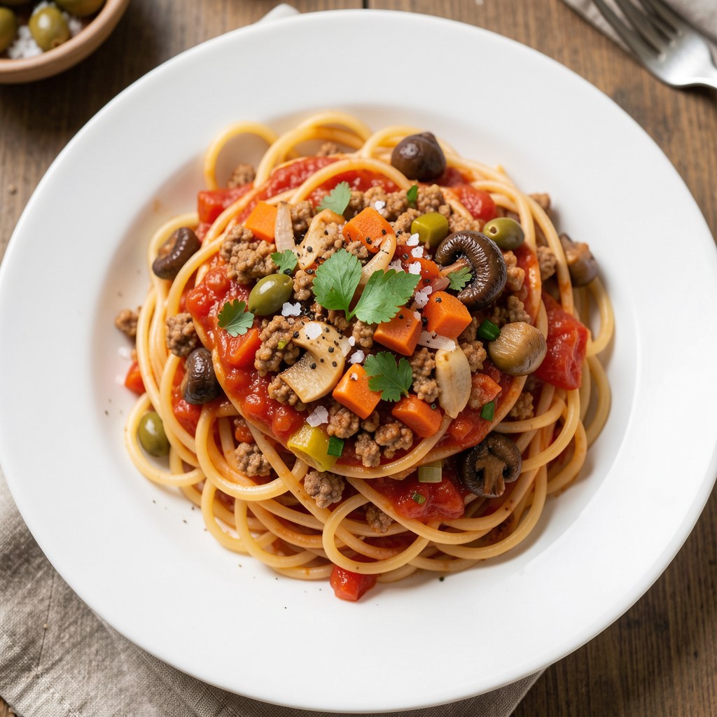 Spaghetti warzywno-mięsne