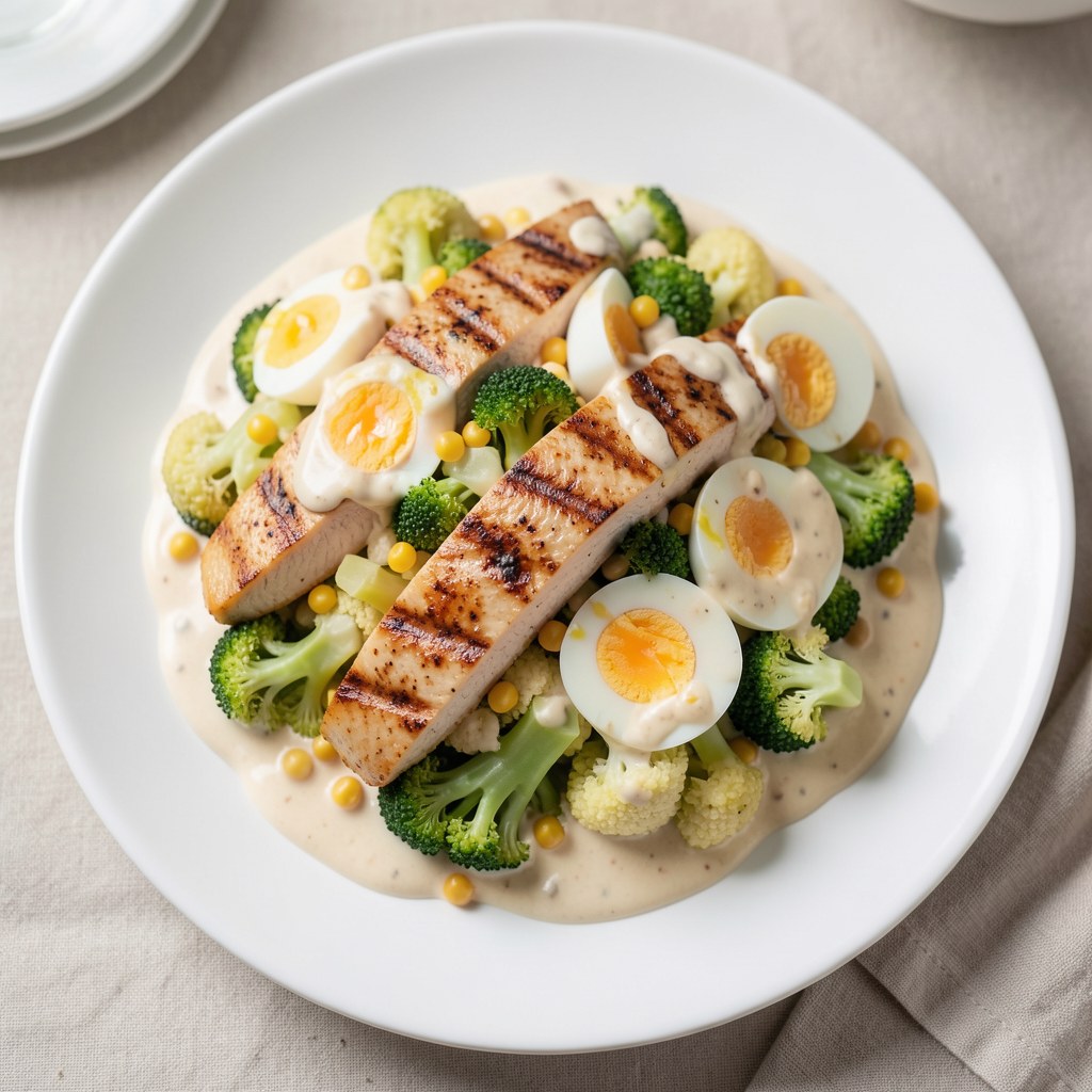 Pyszna brokułowa sałatka z kurczakiem