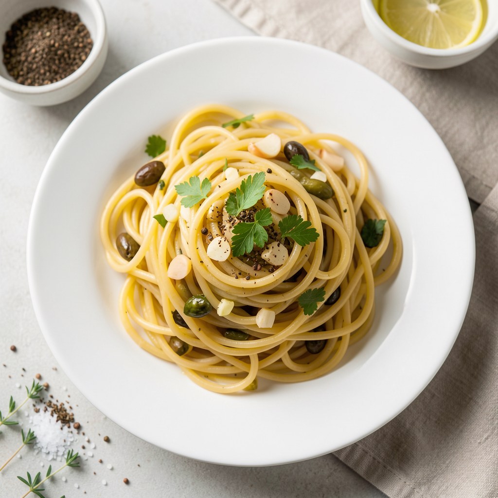 spaghetti z oliwą i czosnkiem