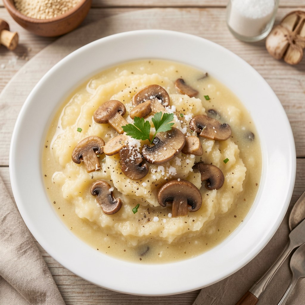 Zupa ziemniaczana z grzybami i zasmażką