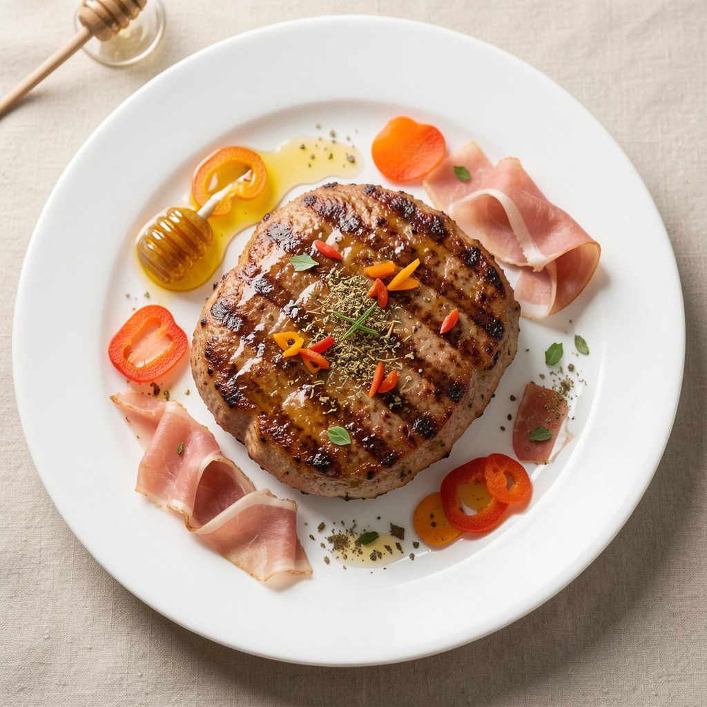 grilowany kotlet z szynką