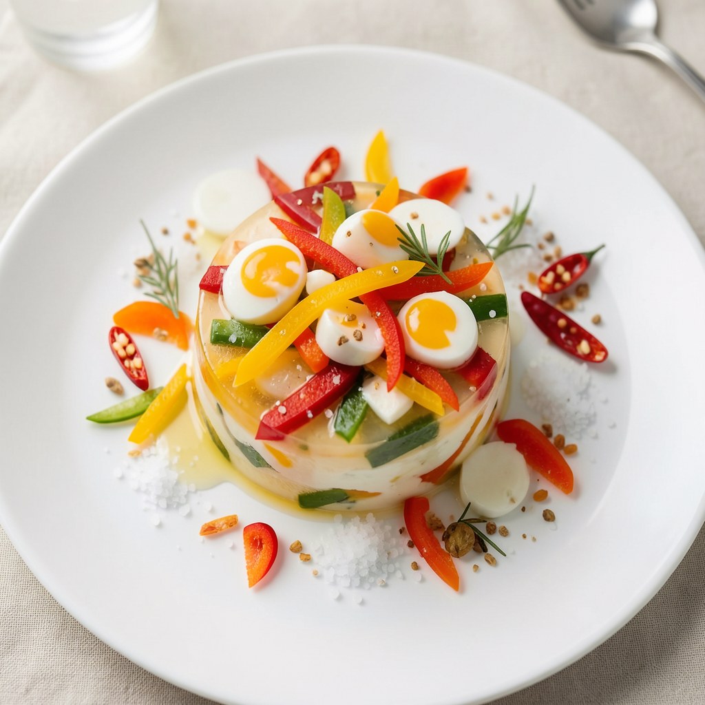 Galaretka z papryką i jajeczkami