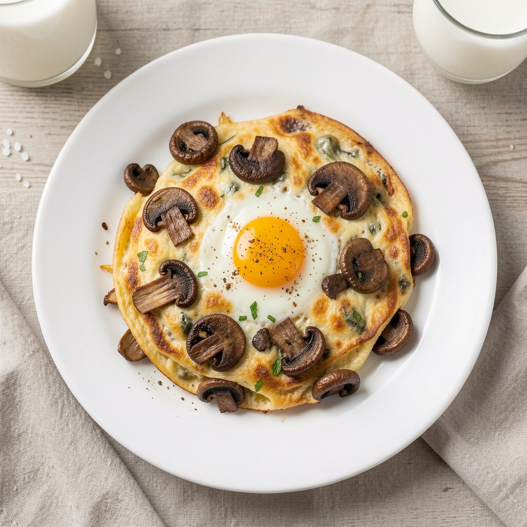 Jajecznica z pieczarkami