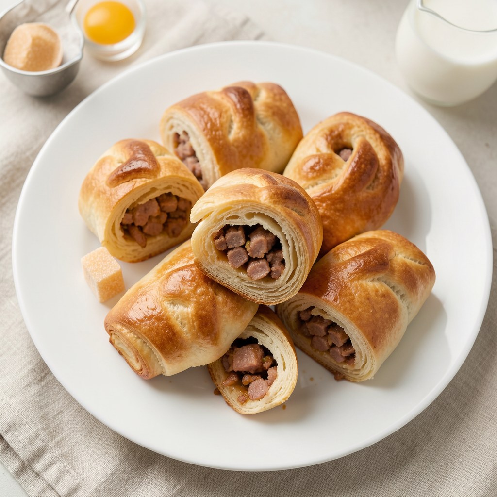 Paszteciki krucho- drożdżowe z mięsem