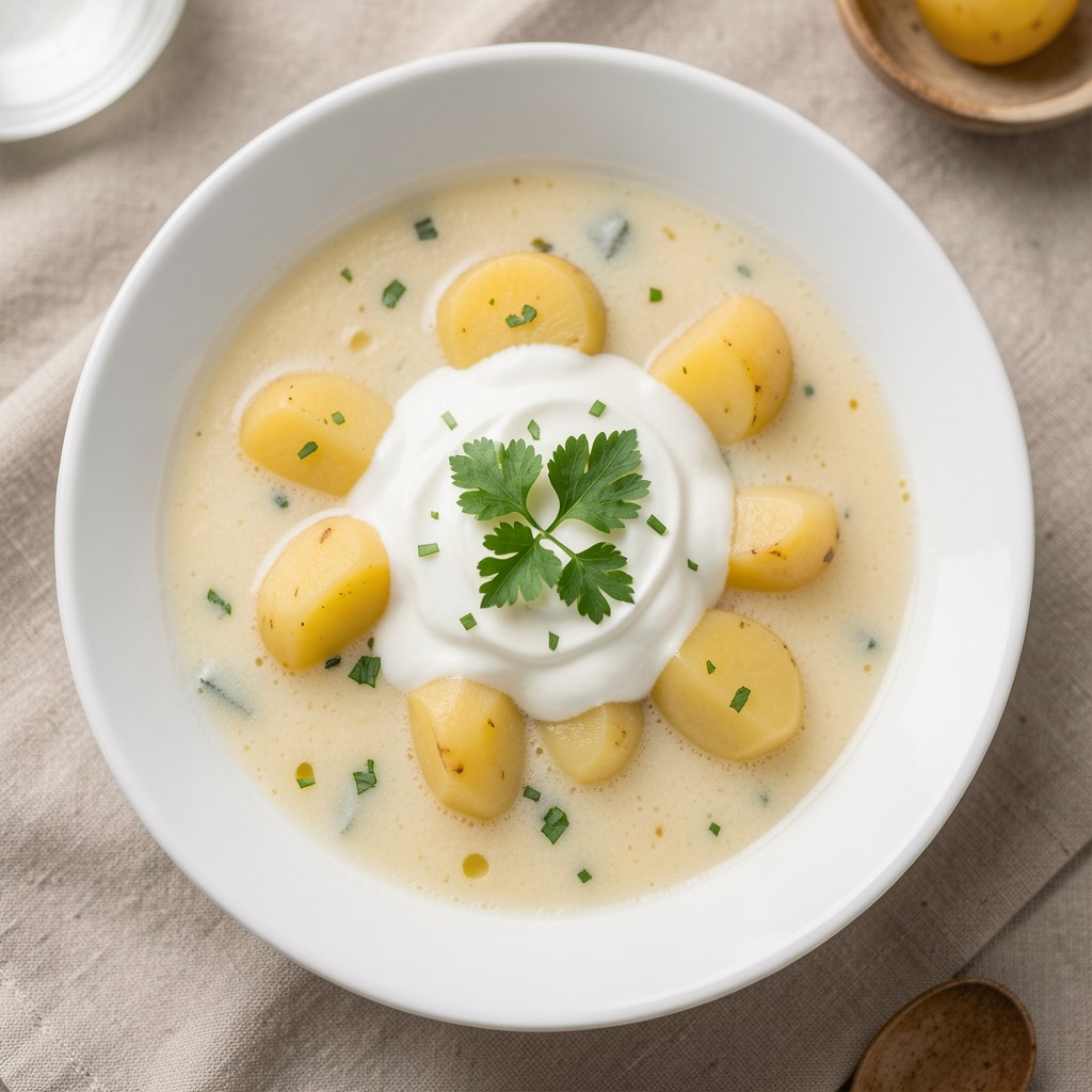 Zupa z młodych ziemniaków