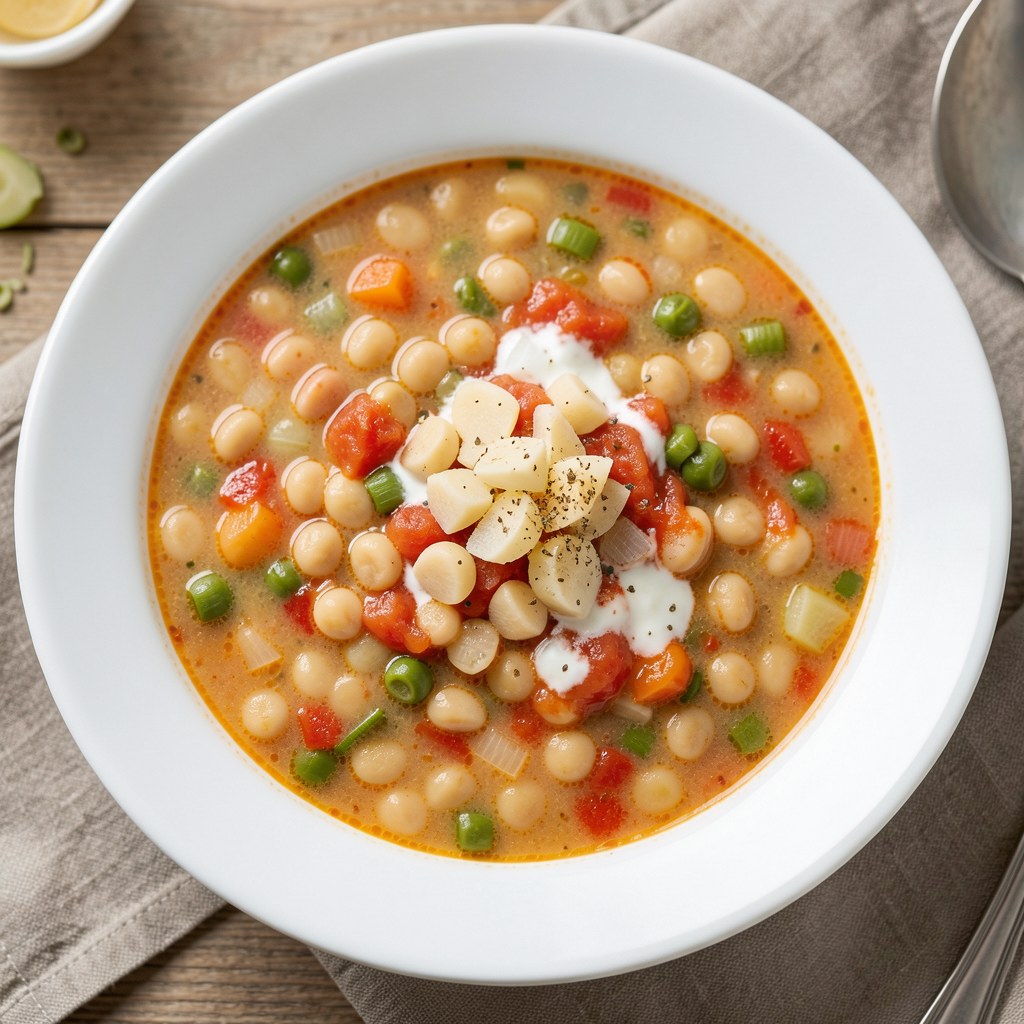 Gęsta zupa jarzynowa z fasolą