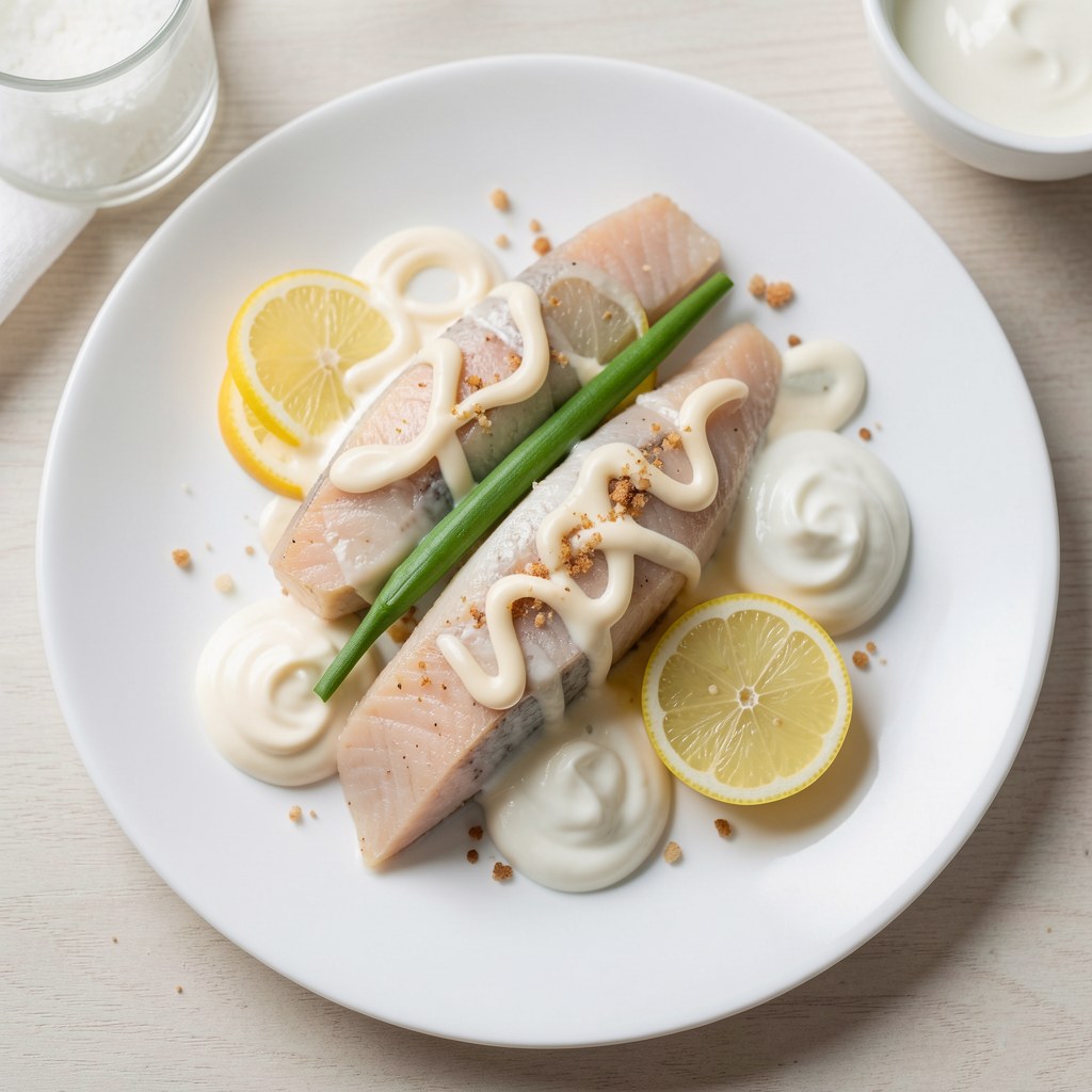 Śledź z porem i kaparami