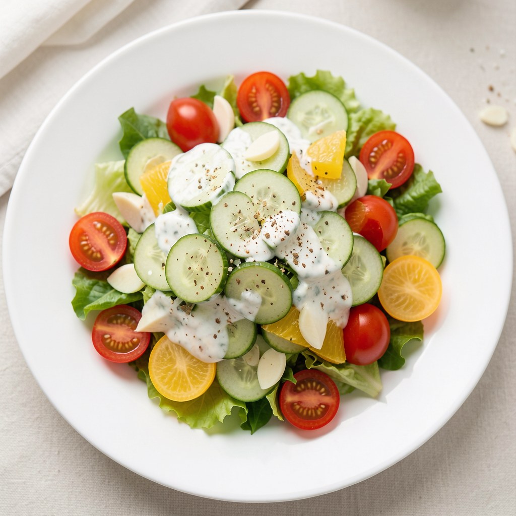 Sałata z sosem koperkowym