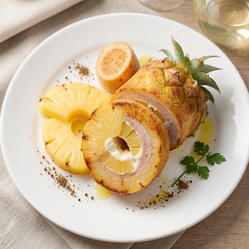 Ananas w sznycelkowej roladce
