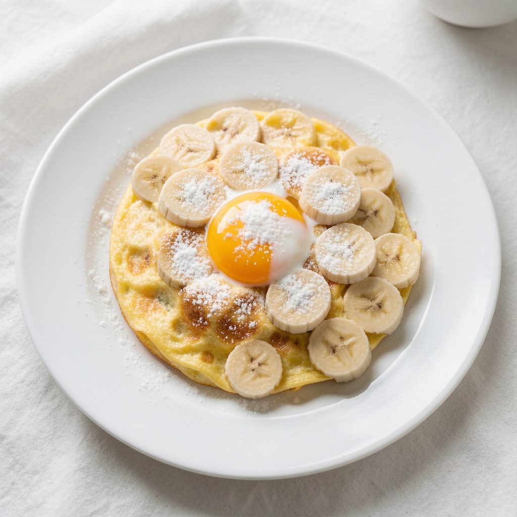 Słodki omlet z bananami