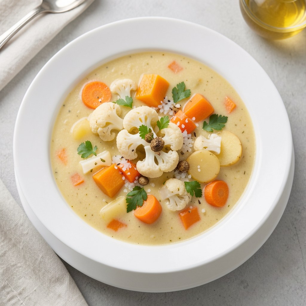 Zupa marchwiowo - dyniowa z kalafiorem