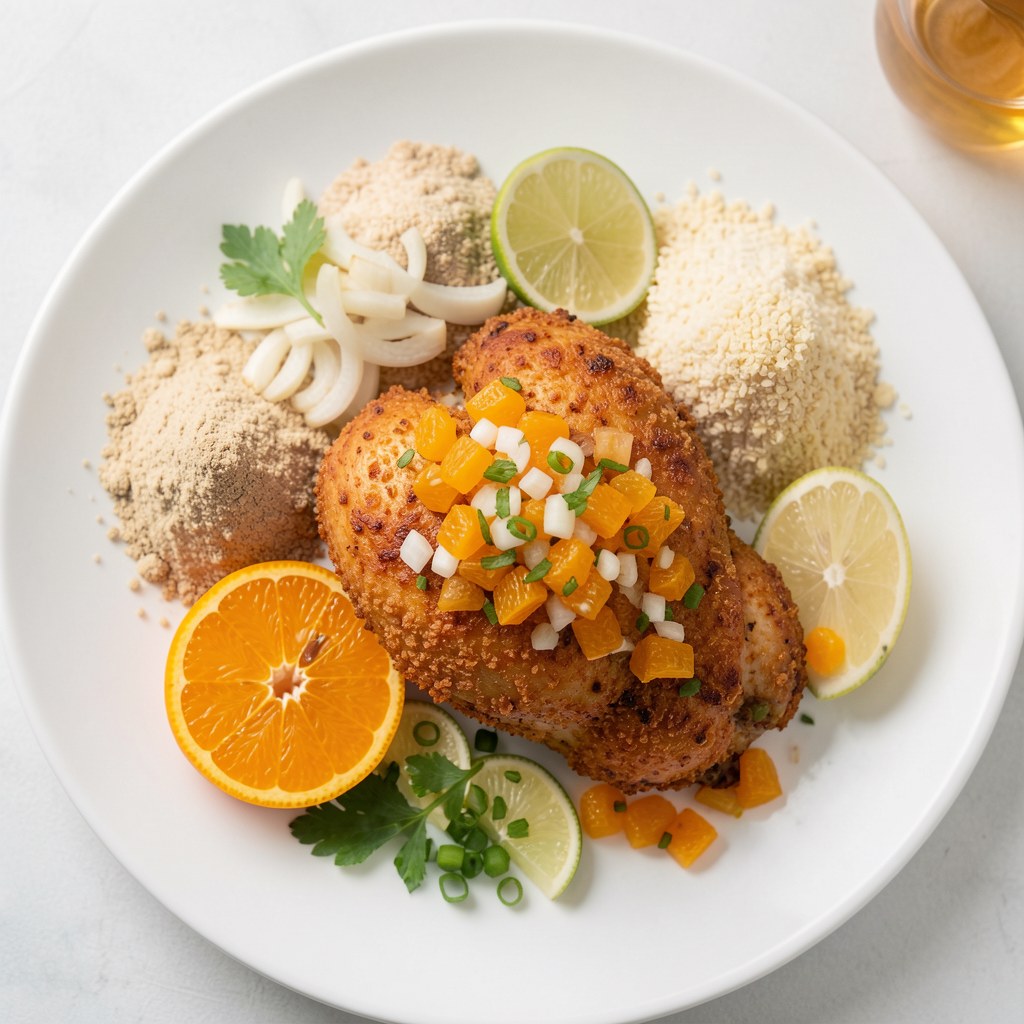 Pollo frito a\'la criolla