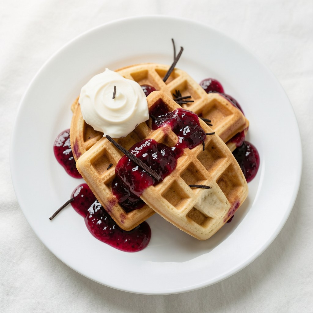 Wafle przekładane dżemem morelowym