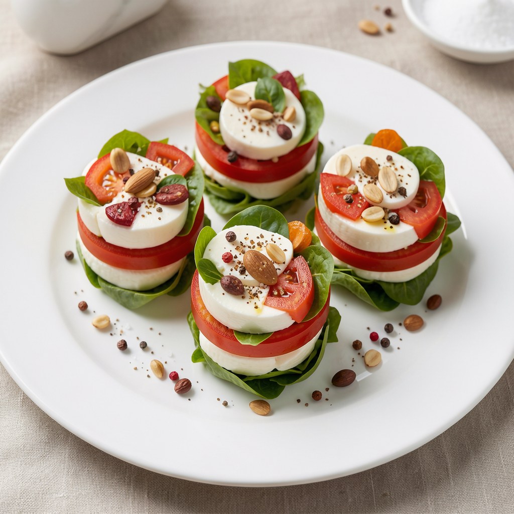 Sałatka Caprese w formie małych wieżyczek