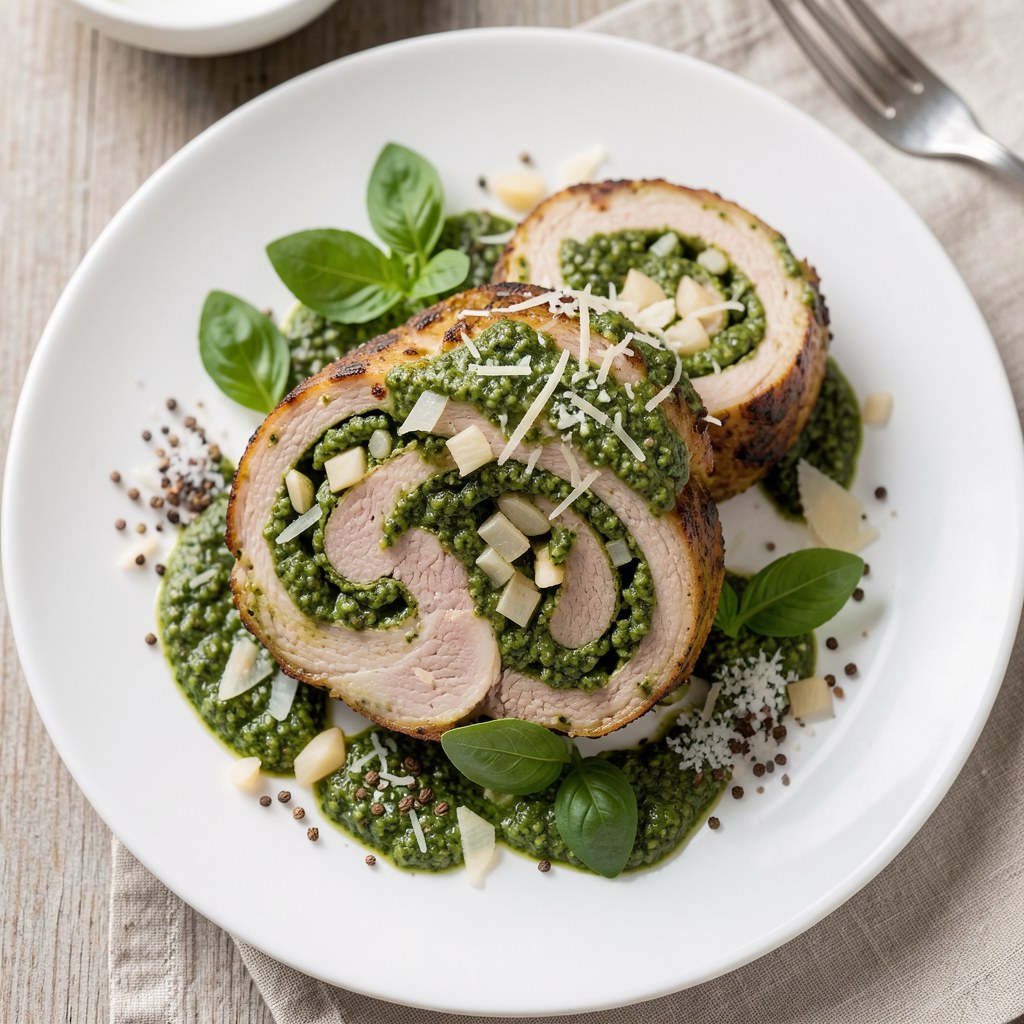Rolada z indyka z sosem pesto