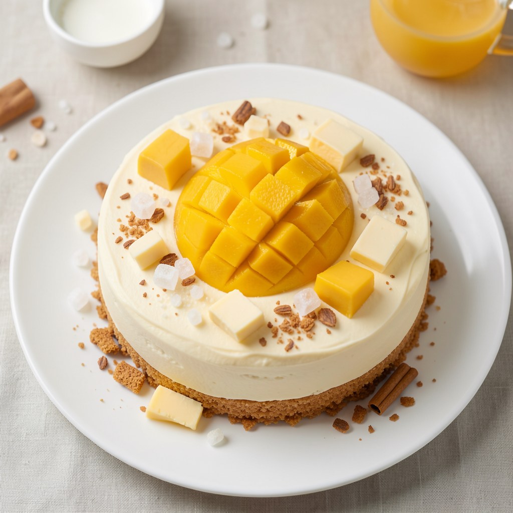 Tarta z kremem budyniowym i mango