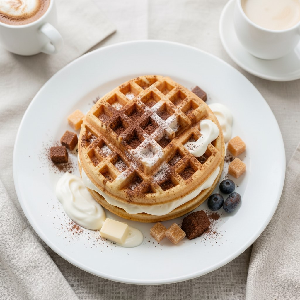 Wafle z masą cappuccino