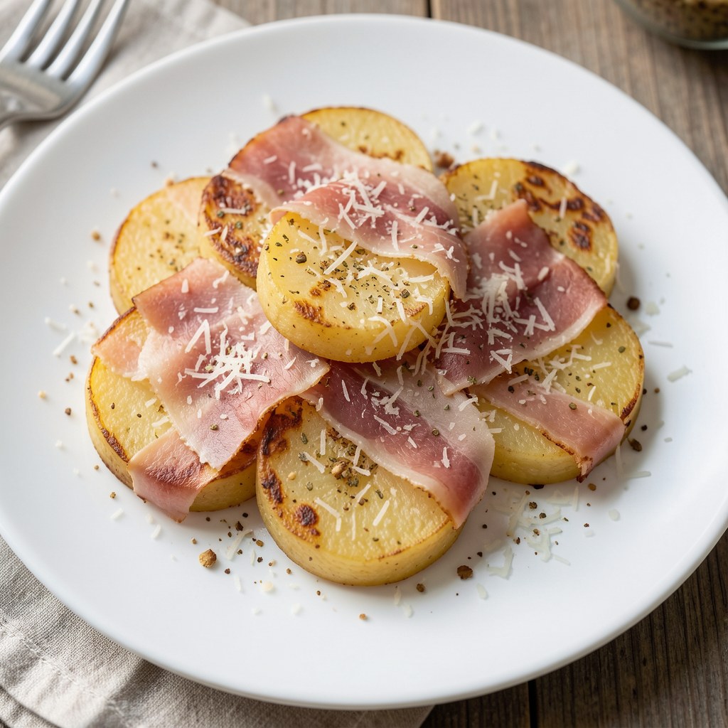 Ziemniaki zapiekane z szynką parmeńską