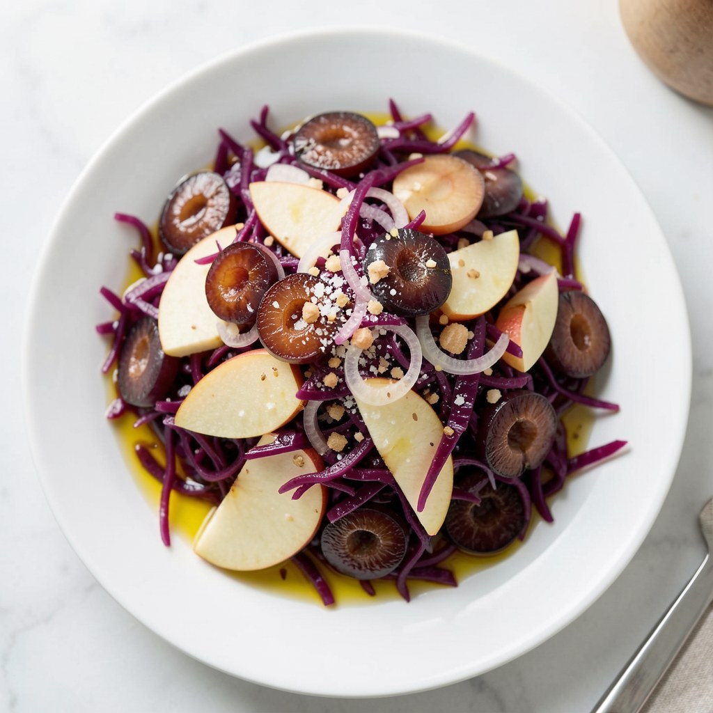 Sałatka z kapusty czerwonej i śliwek