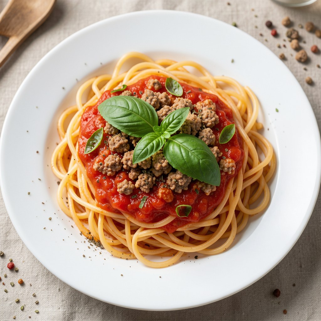 Spaghetti z bazylią