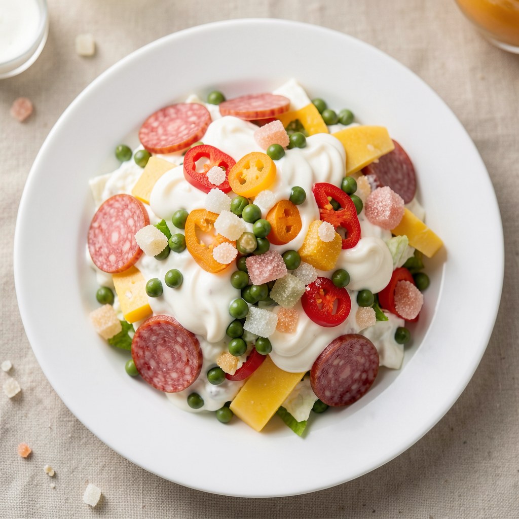 sałatka z papryką i salami
