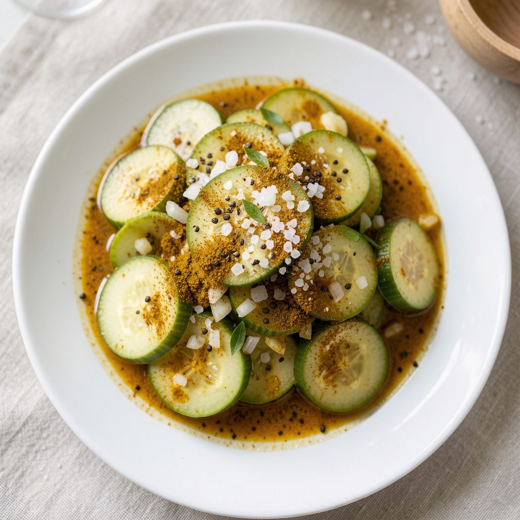 Sałatka z ogórków w zalewie curry