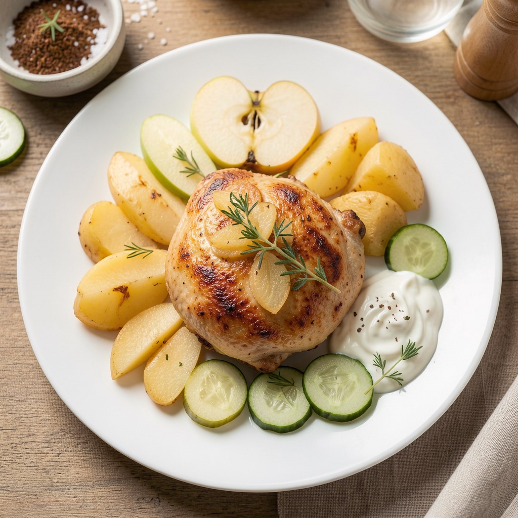 Pieczone udka z jabłkami