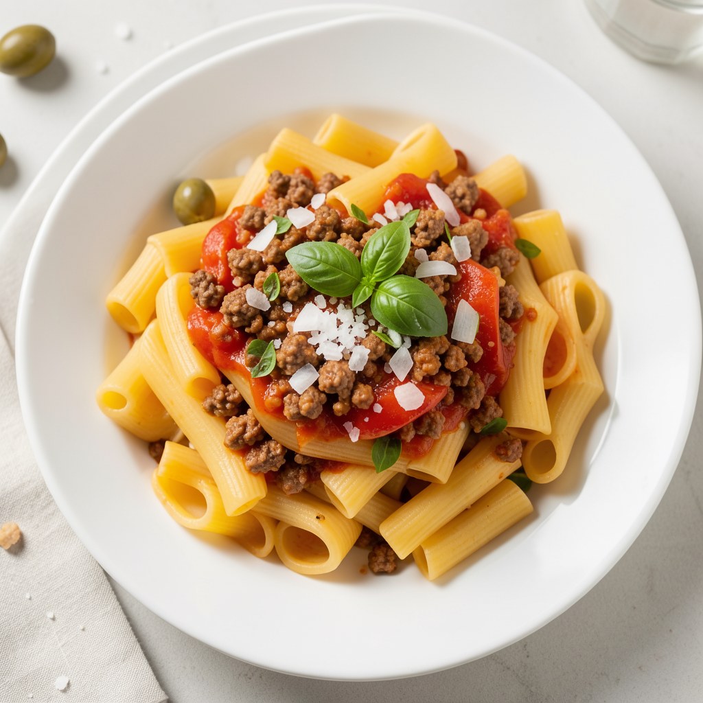 Bucatini z sosem mięsnym