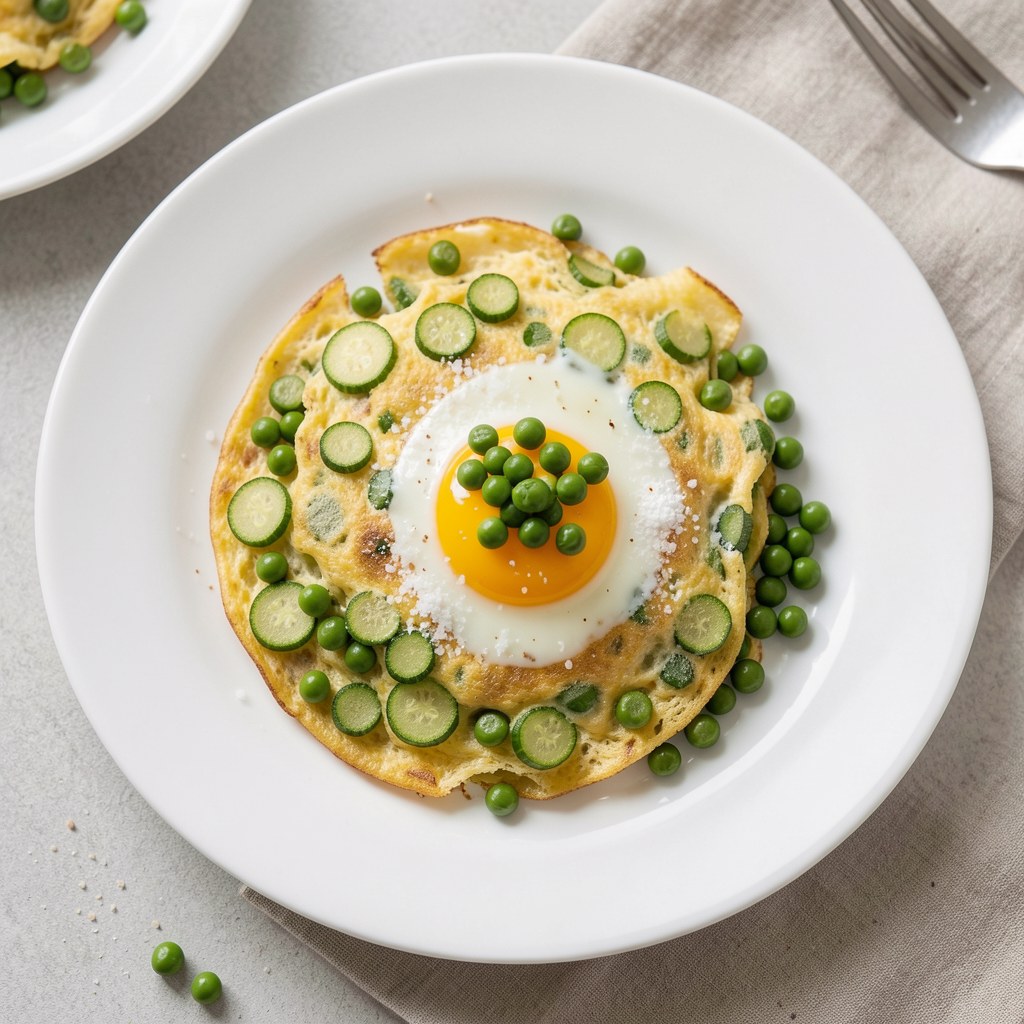 Omlet z cukinii z groszkiem