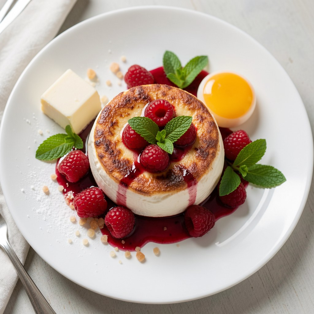 smażony camembert z truskawkami