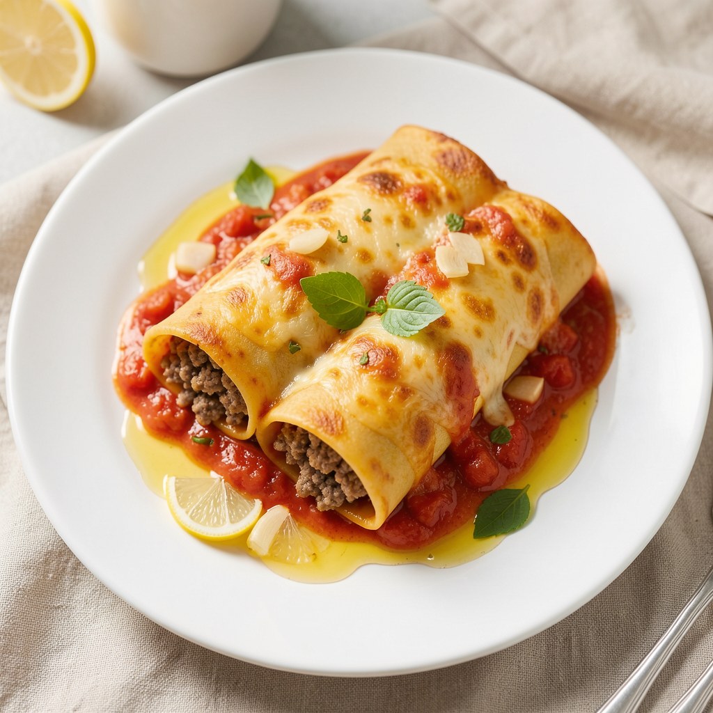 Cannelloni z mięsem i sosem