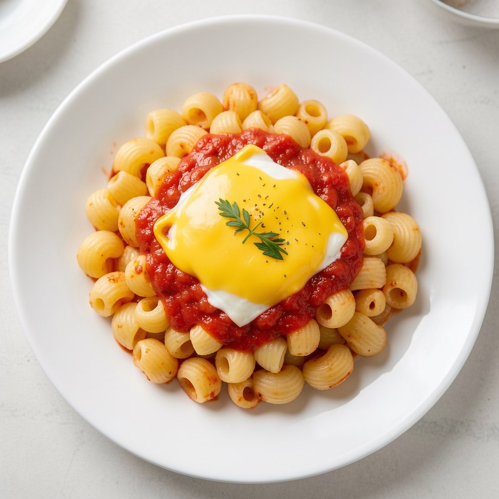 Makaron z serem i koncentratem