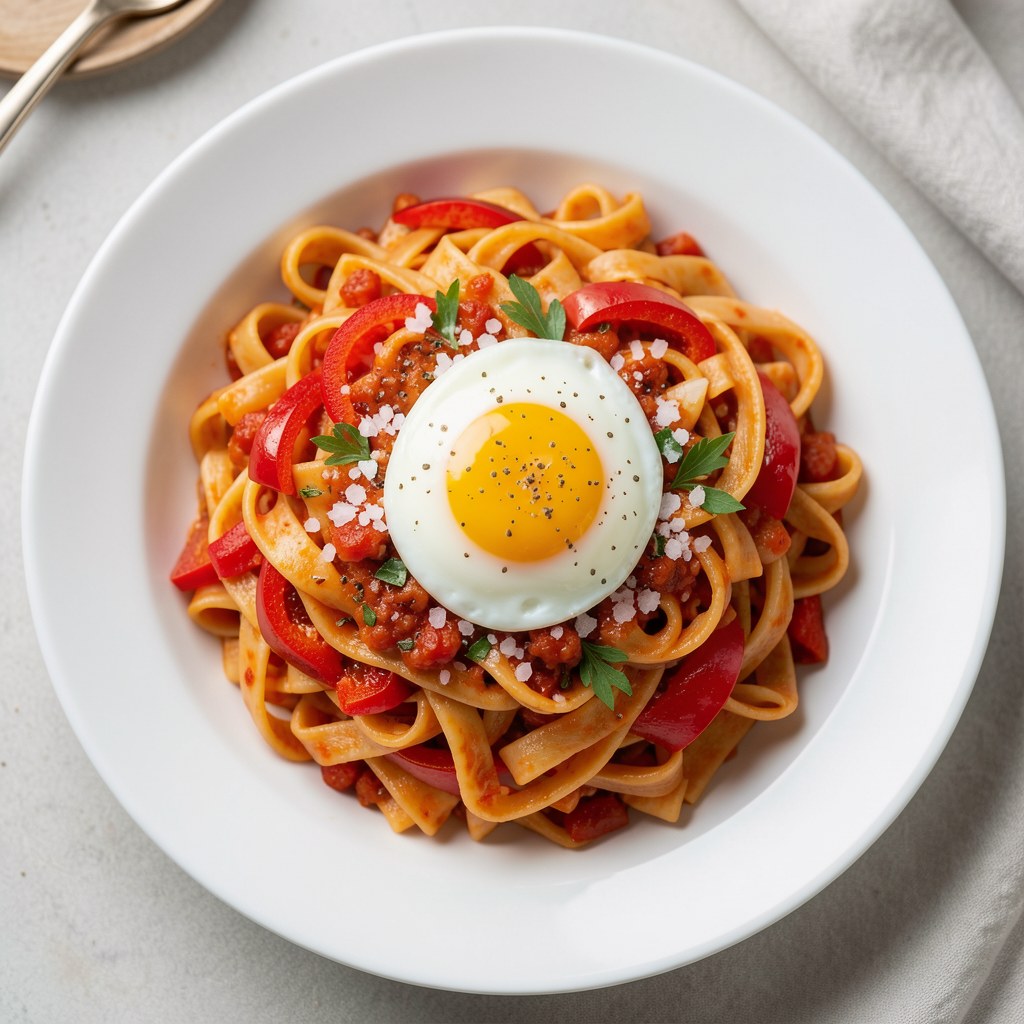 pasta paprykowa z jajkiem