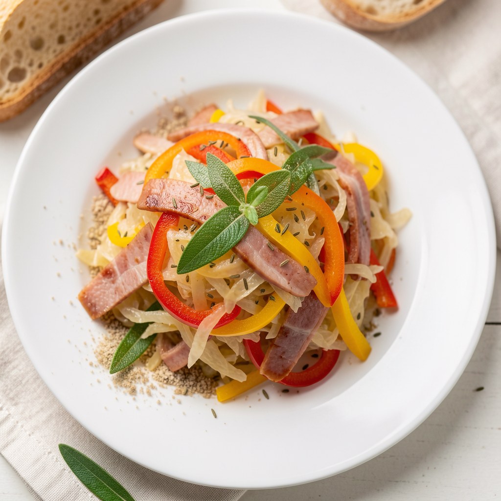 Kapusta duszona z papryką