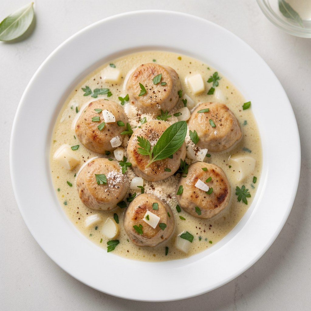 Żołądki drobiowe w sosie pietruszkowym