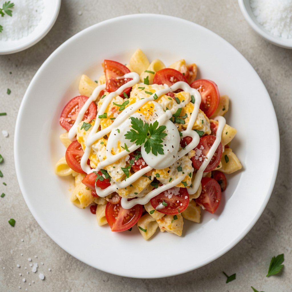 Pasta jajeczna z pomidorem