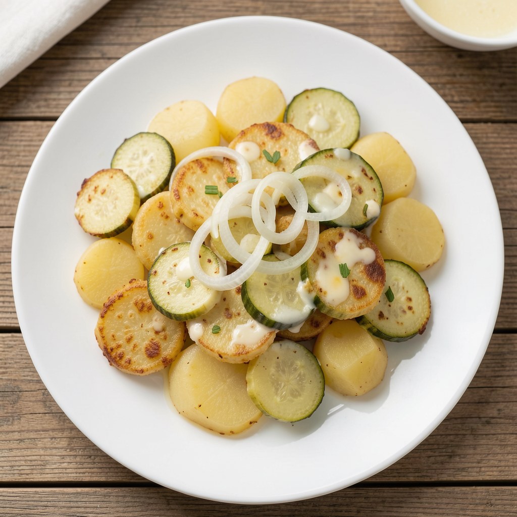 Smażona cukinia z ziemniakami