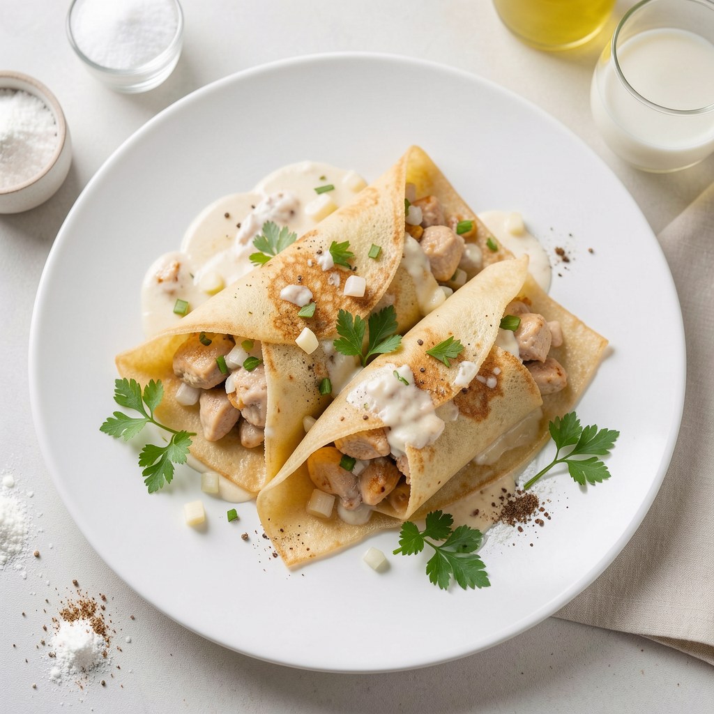 Naleśniki sakiewki z kurkami