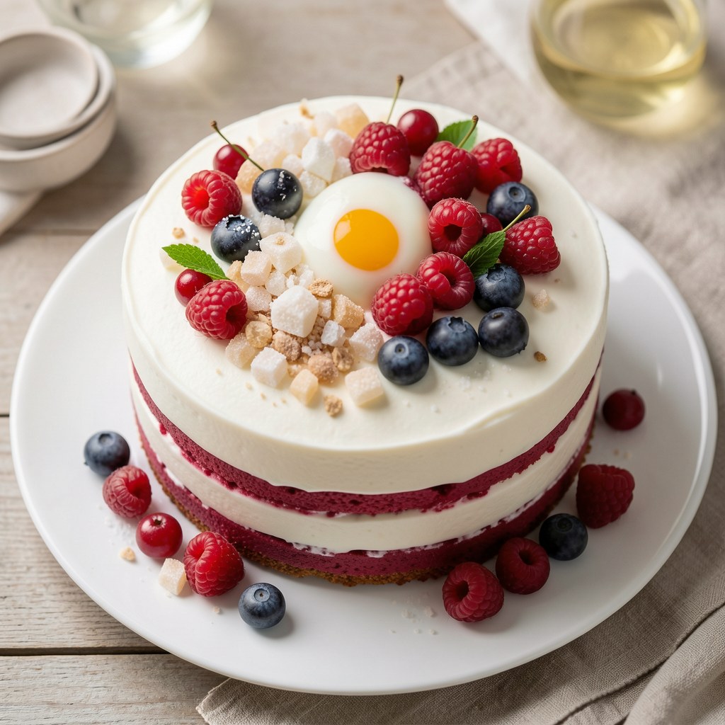 Tort jogurtowy ze świeżych owoców leśnych