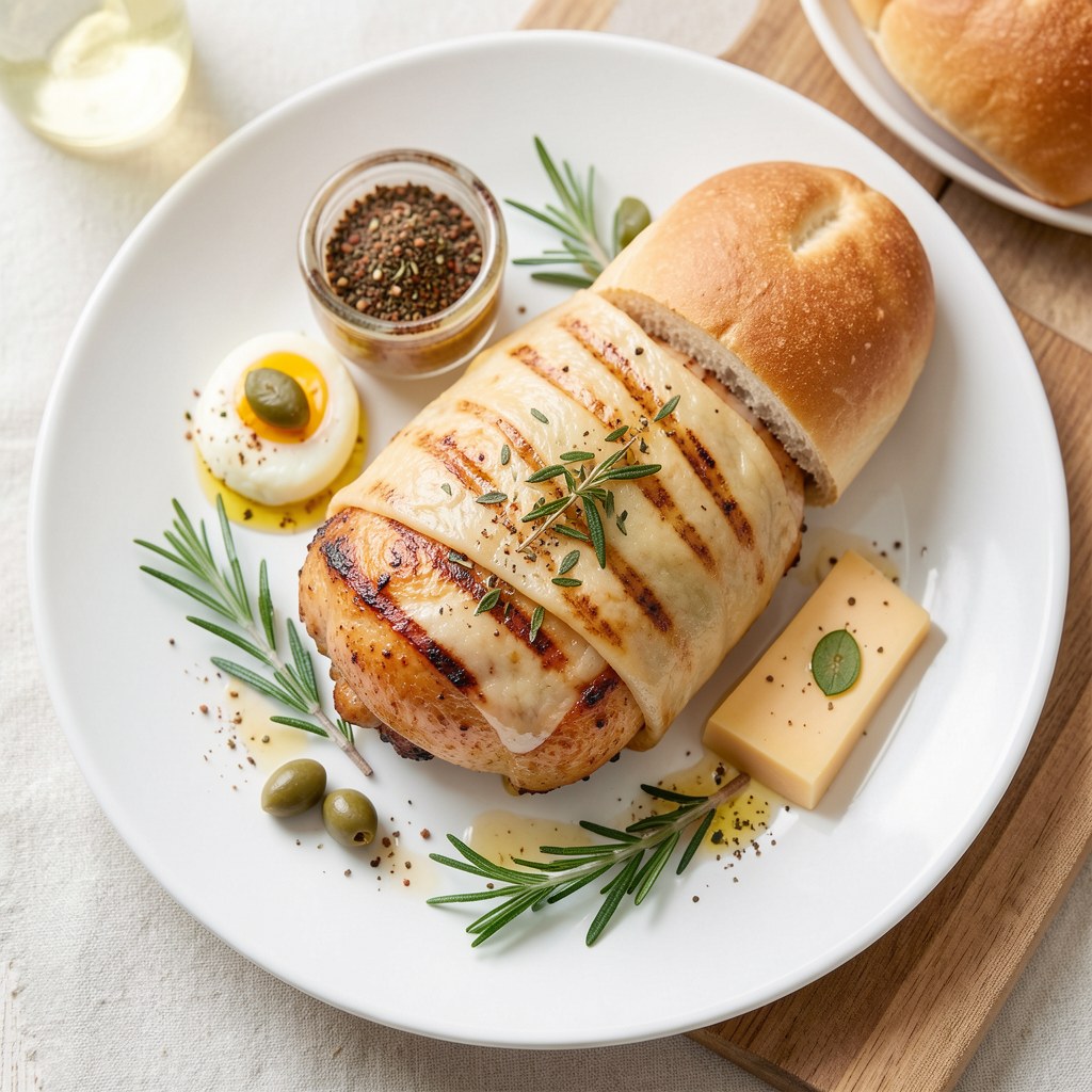 Piersi z kurczaka w serowej skórce grillowane