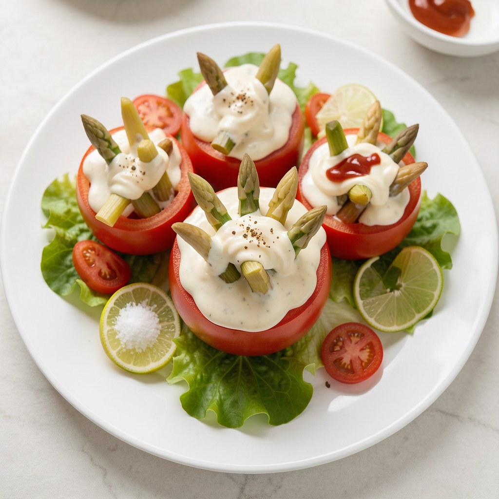 szparagi w pomidorowym grzybku