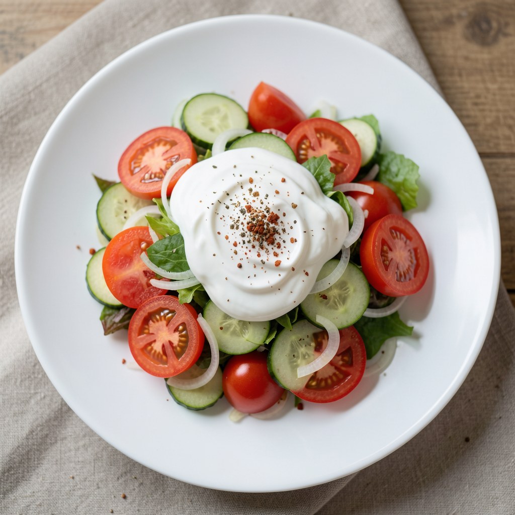 sałatka z ogórków i pomidorów