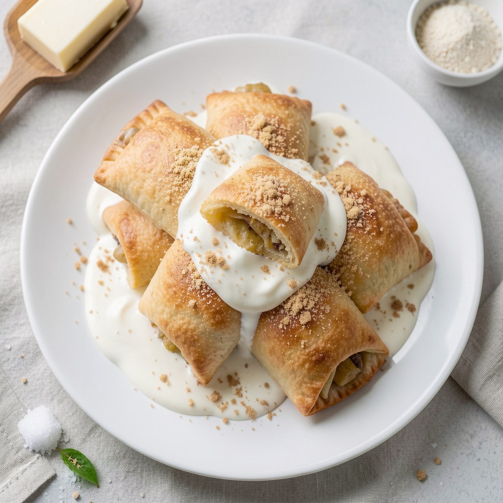 Pierożki porzeczkowe ze śmietaną