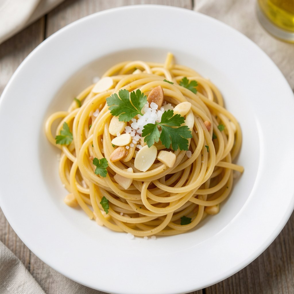 Spaghetti z czosnkiem i czuszką
