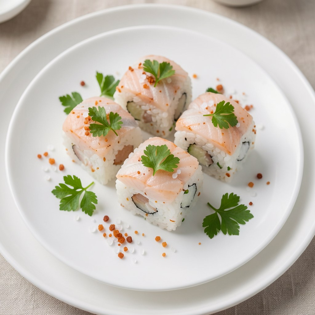 Sushi z filetem pstrąga